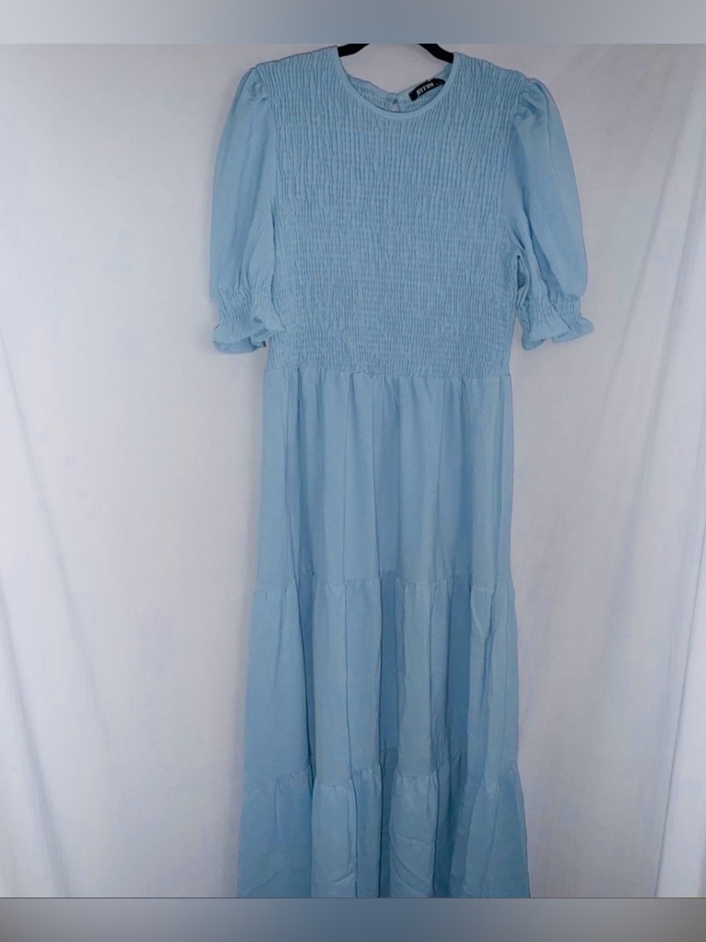 BTFBM Baby Blue Smocked Midi Dress XL
